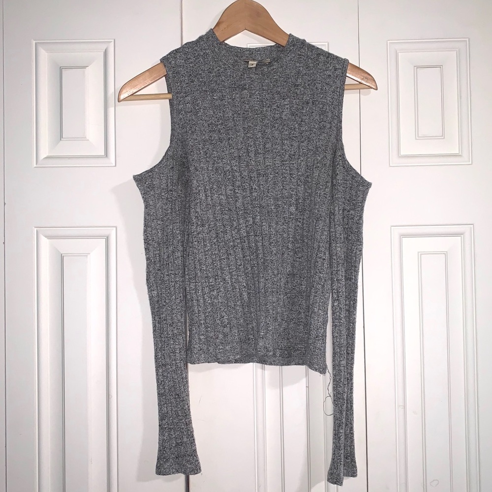 Express Long Sleeve Cold Shoulder Top